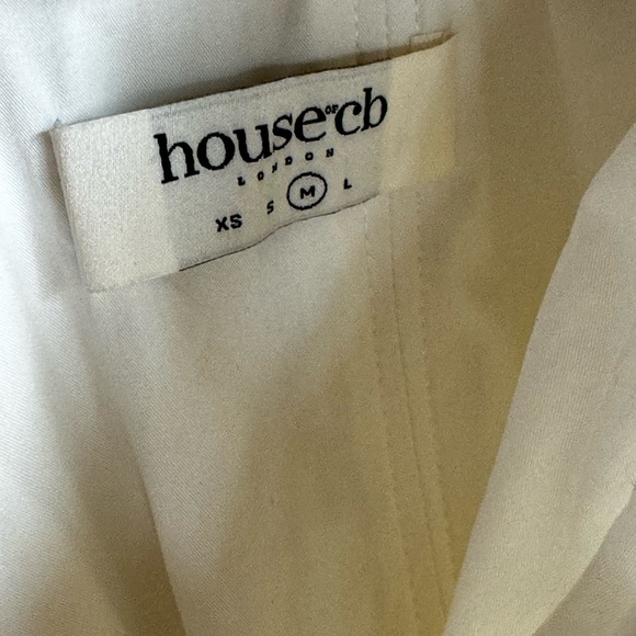 House of CB White Puff-Sleeve Tie-Front Mini Dress - Picture 3 of 5